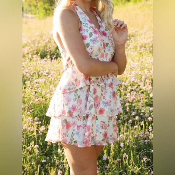 Altard State Trixxi Floral-Print Tiered Halter Dress - Picture 3 of 5